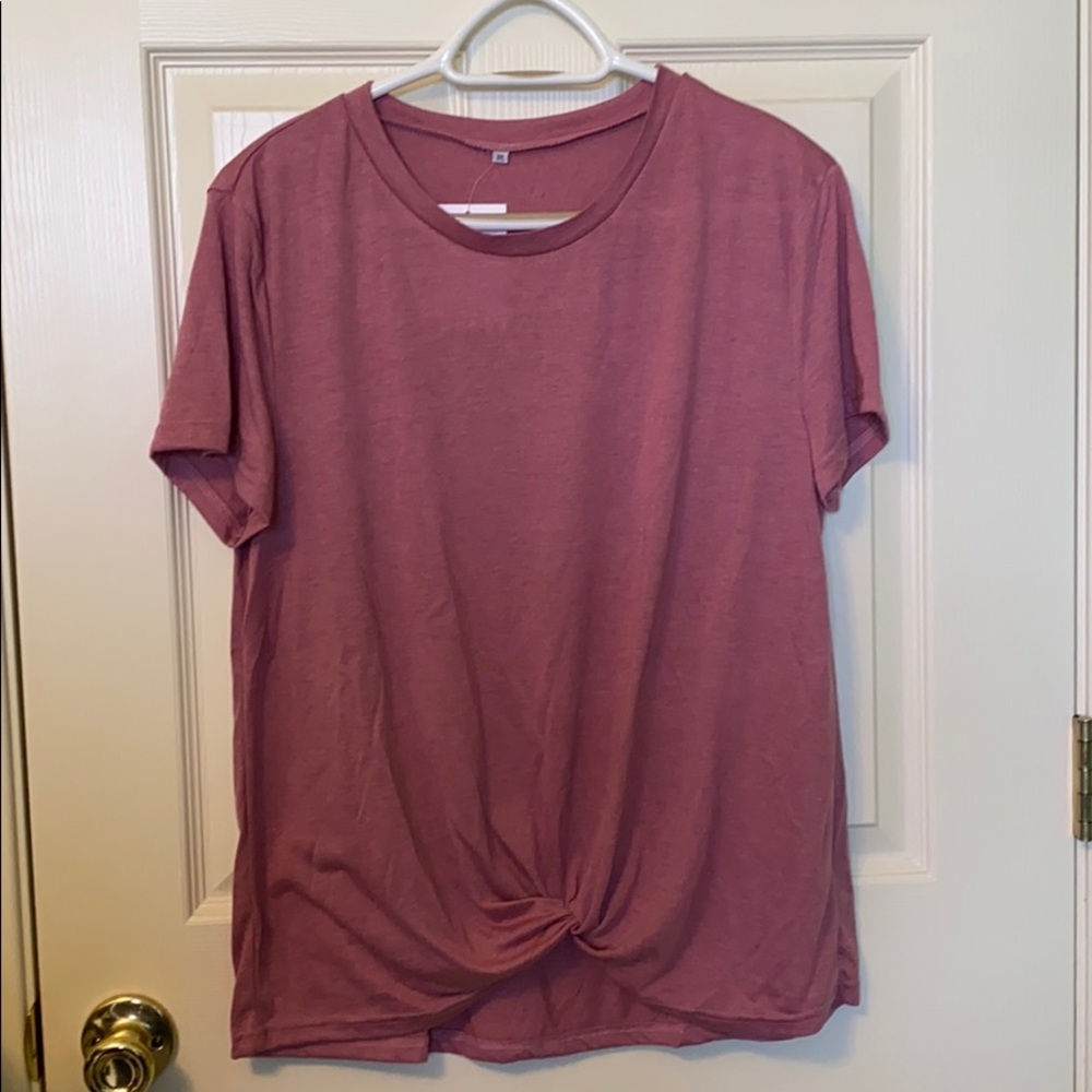 Rose tie-hem T-shirt